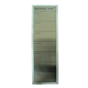 Placa magnética quadro de alumínio (superfície de aço inoxidável)